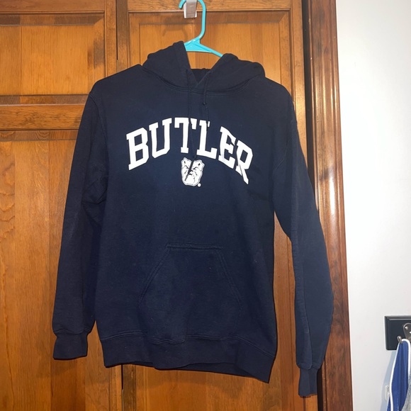 Navy Blue Sweatshirt Hoodie Butler University Bulldogs MV Sport Size Small - Picture 3 of 6